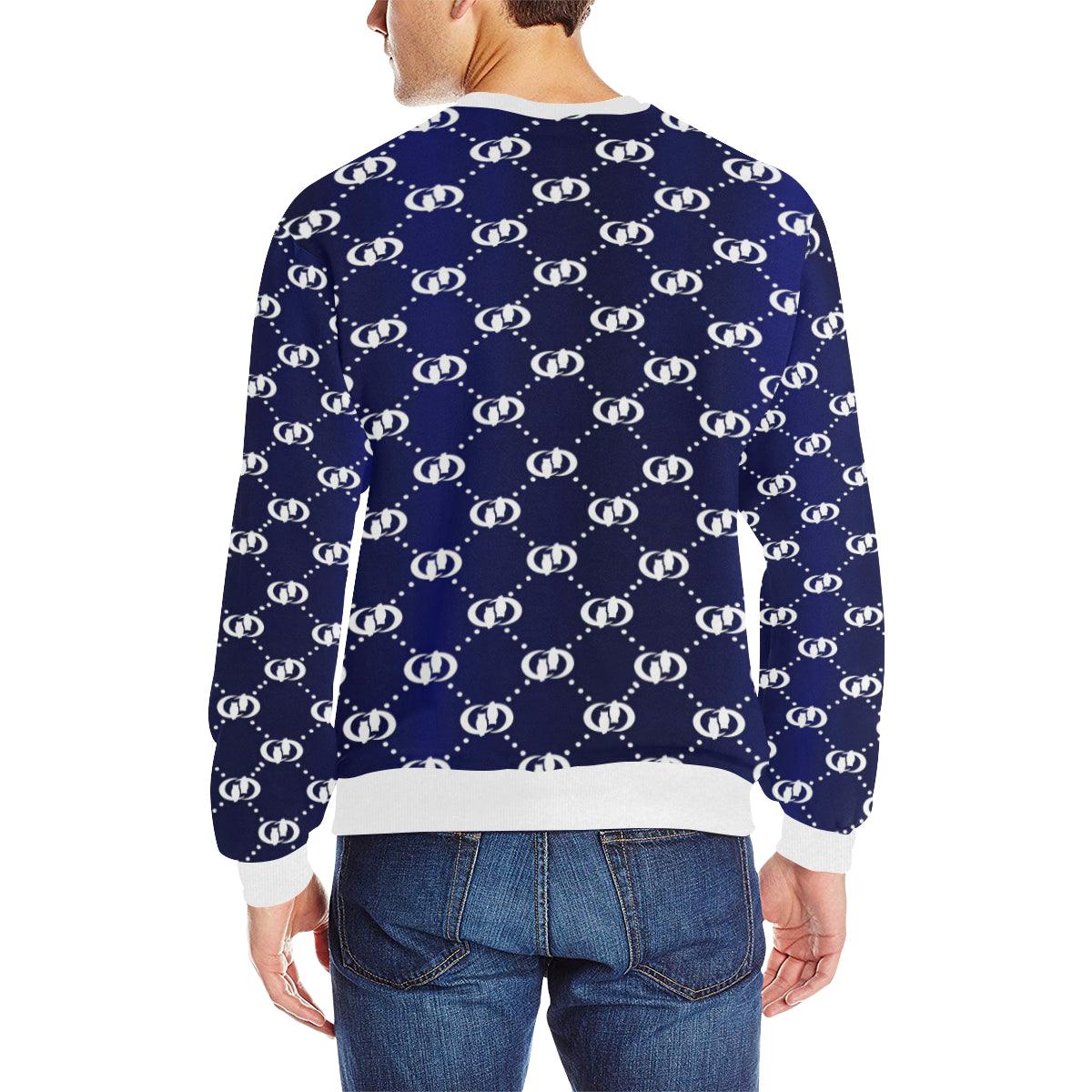 EXCELLENCE BLWHT Men's Rib Cuff Crew Neck Sweatshirt