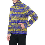HIEROGLYPH GOLDEN BLUE All Over Print Windbreaker for Unisex
