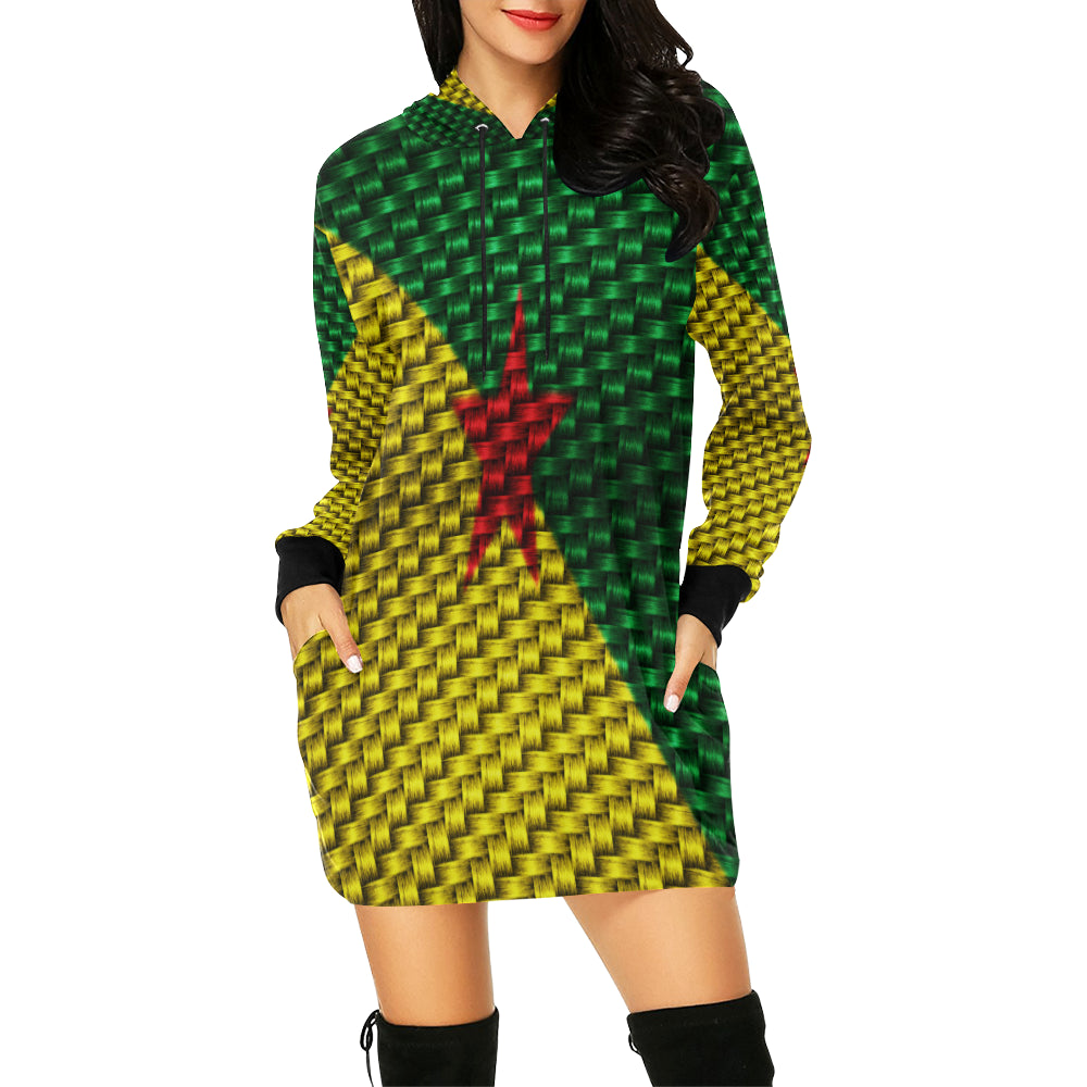 YANA FLAG All Over Print Hoodie Mini Dress