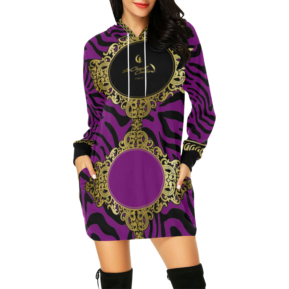 PRIVILEGE GRAPES All Over Print Hoodie Mini Dress