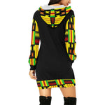 KENTE RASTA All Over Print Hoodie Mini Dress