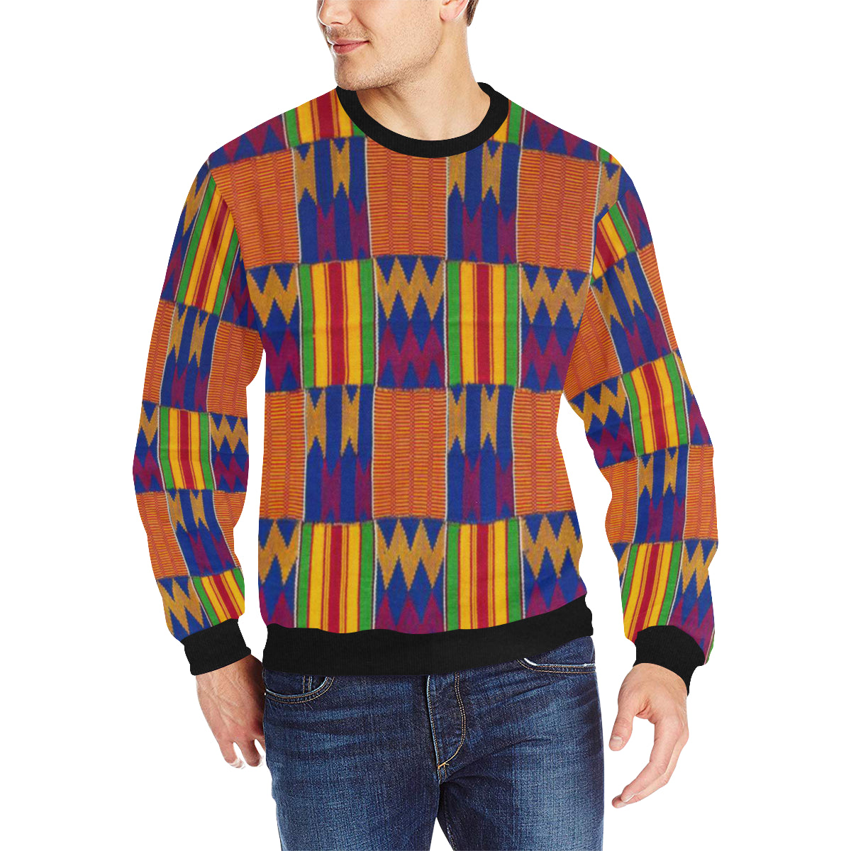 KENTE 2 Men's Rib Cuff Crew Neck Sweatshirt