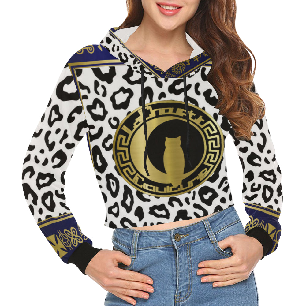V.I.P All Over Print Crop Hoodie for Women