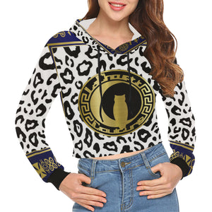 V.I.P All Over Print Crop Hoodie for Women