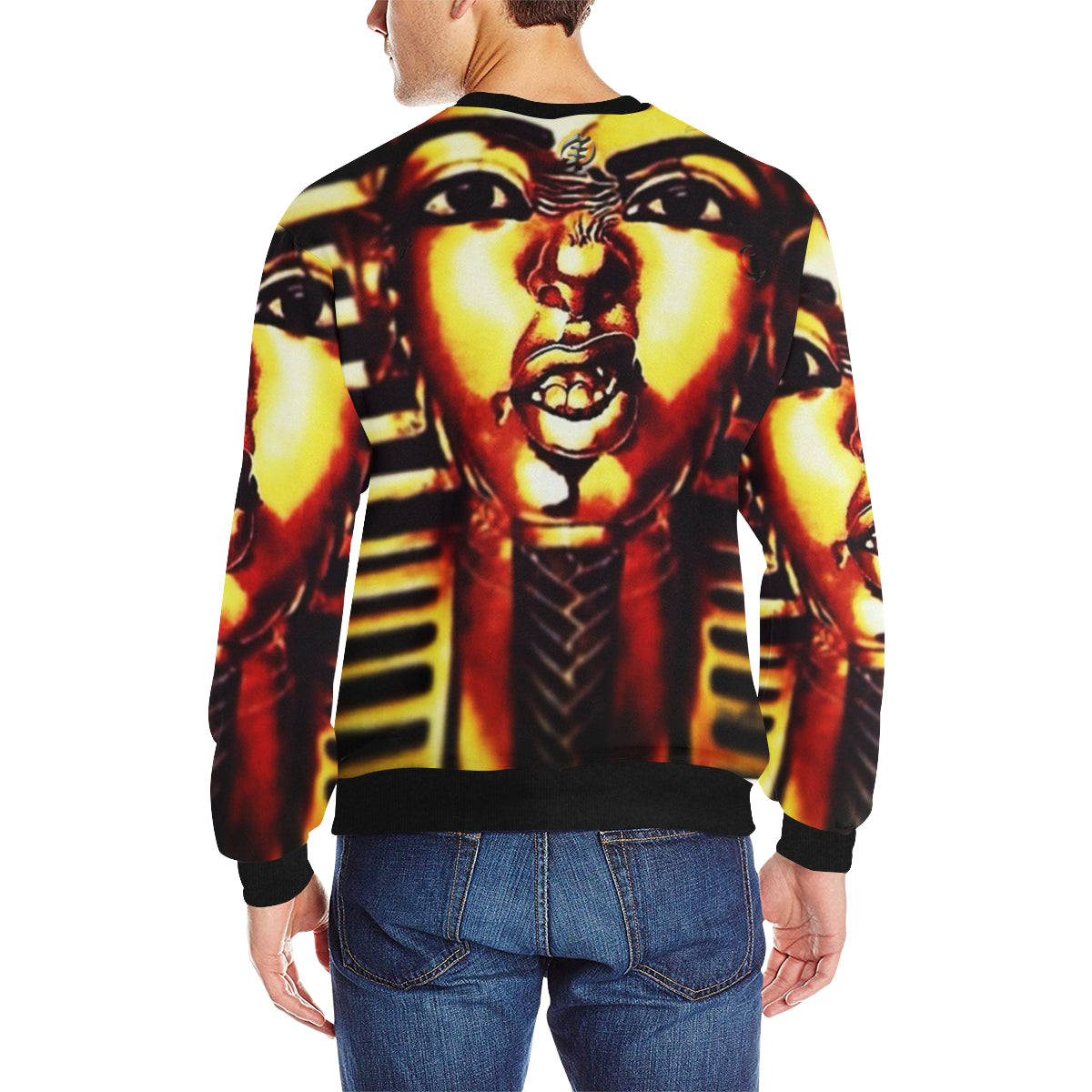 THUG PHAROAH Men's Rib Cuff Crew Neck Sweatshirt