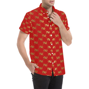 EXCELLENCE RDGLD Men's All Over Print Short Sleeve Shirt