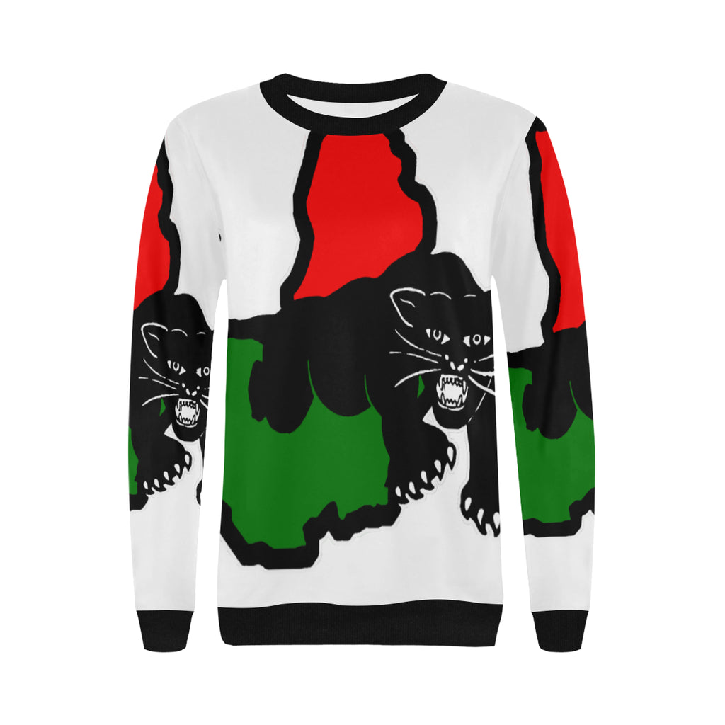 BLACC KMT PANTHER Women's Rib Cuff Crew Neck Sweatshirt