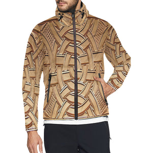 TEMBE ART WOOD All Over Print Windbreaker for Unisex