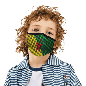 FR GUYANA FLAG Mouth Mask in One Piece (2 Filters Included) (Model M02)