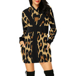 CHEETAH ANKH All Over Print Hoodie Mini Dress