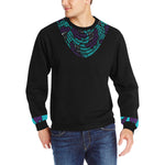 AFRIKA FLOWER STRASS Men's Rib Cuff Crew Neck Sweatshirt