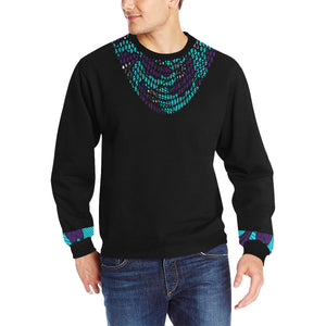 AFRIKA FLOWER STRASS Men's Rib Cuff Crew Neck Sweatshirt