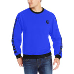 BLACC BORDER BLUE Men's Rib Cuff Crew Neck Sweatshirt
