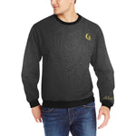 LUXURY GANG BLACC Men's Rib Cuff Crew Neck Sweatshirt