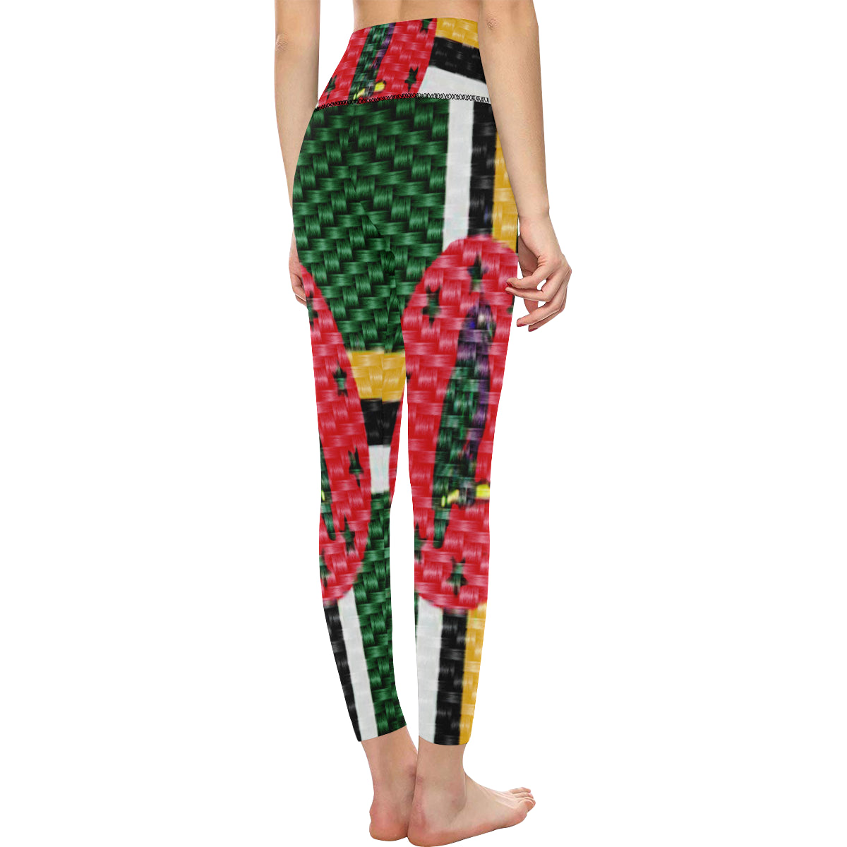 DOMINICA FLAG All Over Print High-Waisted Leggings