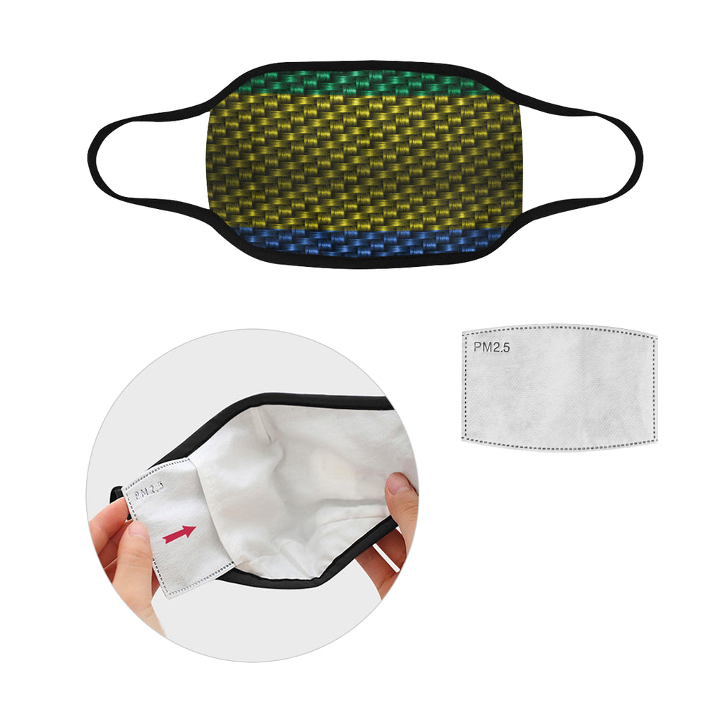 GABON FLAG Mouth Mask in One Piece (2 Filters Included)