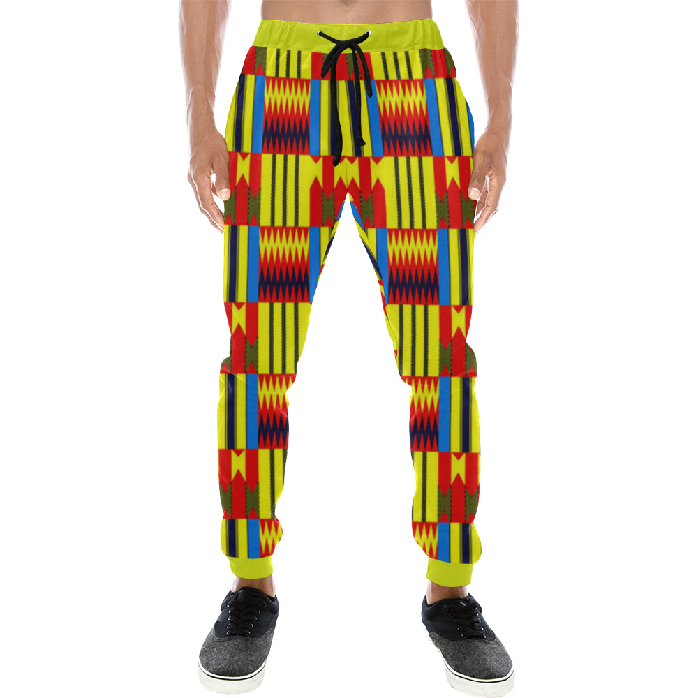 KENTE BLUE Men's All Over Print Sweatpants