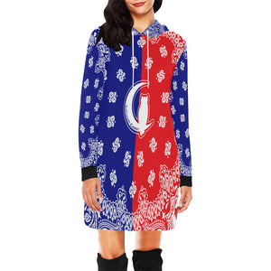 BANDANA GANG UNITY All Over Print Hoodie Mini Dress