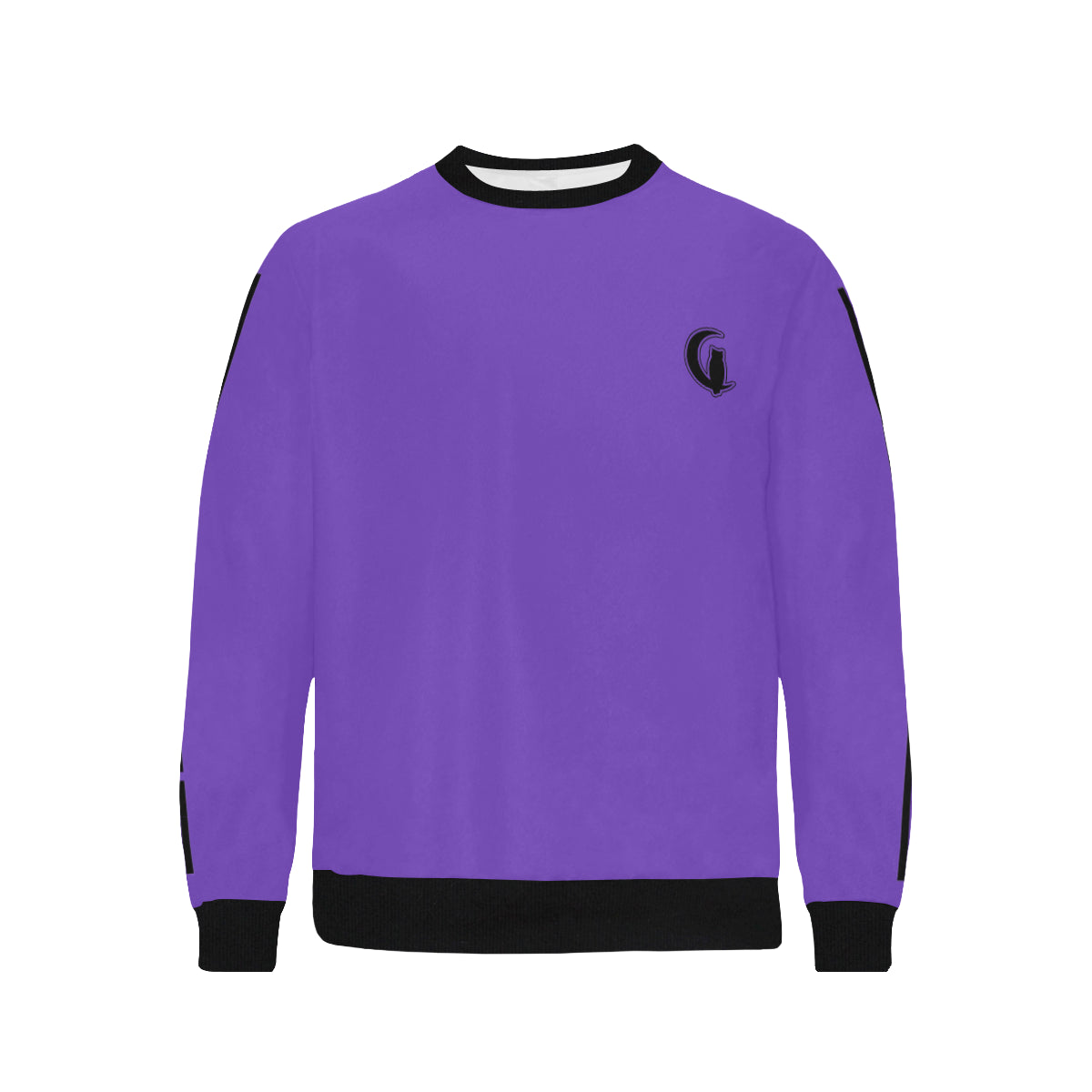 BLACC BORDER VIOLET Men's Rib Cuff Crew Neck Sweatshirt