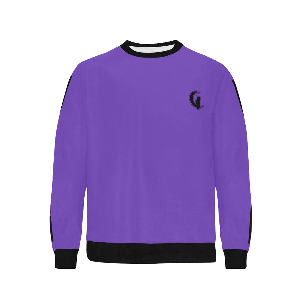 BLACC BORDER VIOLET Men's Rib Cuff Crew Neck Sweatshirt