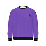BLACC BORDER VIOLET Men's Rib Cuff Crew Neck Sweatshirt