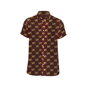 EXCELLENCE BRDXGLD Men's All Over Print Short Sleeve Shirt