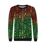 HIERO RASTA Women's Rib Cuff Crew Neck Sweatshirt (Model H34)