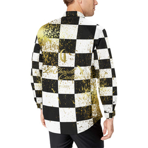 CHEST IN GOLD Men's All Over Print Casual Dress Shirt
