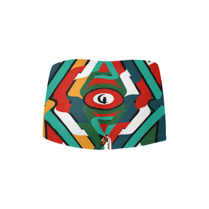 TEMBE ART MAROON Women's All Over Print Boyshort Panties
