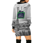 RUE DE PARIS All Over Print Hoodie Mini Dress (Model H27)