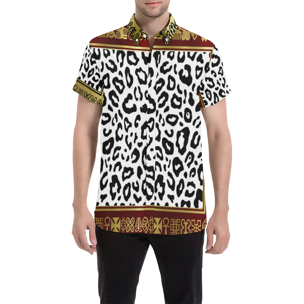 V.I.P Men's All Over Print Short Sleeve Shirt