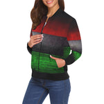 RBG GRUNGE All Over Print Bomber Jacket for Women (Model H19)