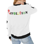 REVOLUTION Women's Rib Cuff Crew Neck Sweatshirt (Model H34)