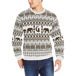 ELEPHANT ORNEMENT Men's Rib Cuff Crew Neck Sweatshirt