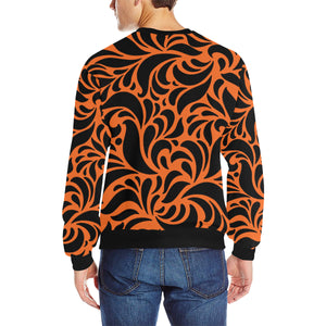 GORGIOUS ORNG LEAF Men's Rib Cuff Crew Neck Sweatshirt