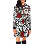 RED ROSES All Over Print Hoodie Mini Dress