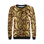 GORGIOUS LEAF BRDX Women's Rib Cuff Crew Neck Sweatshirt (Model H34)