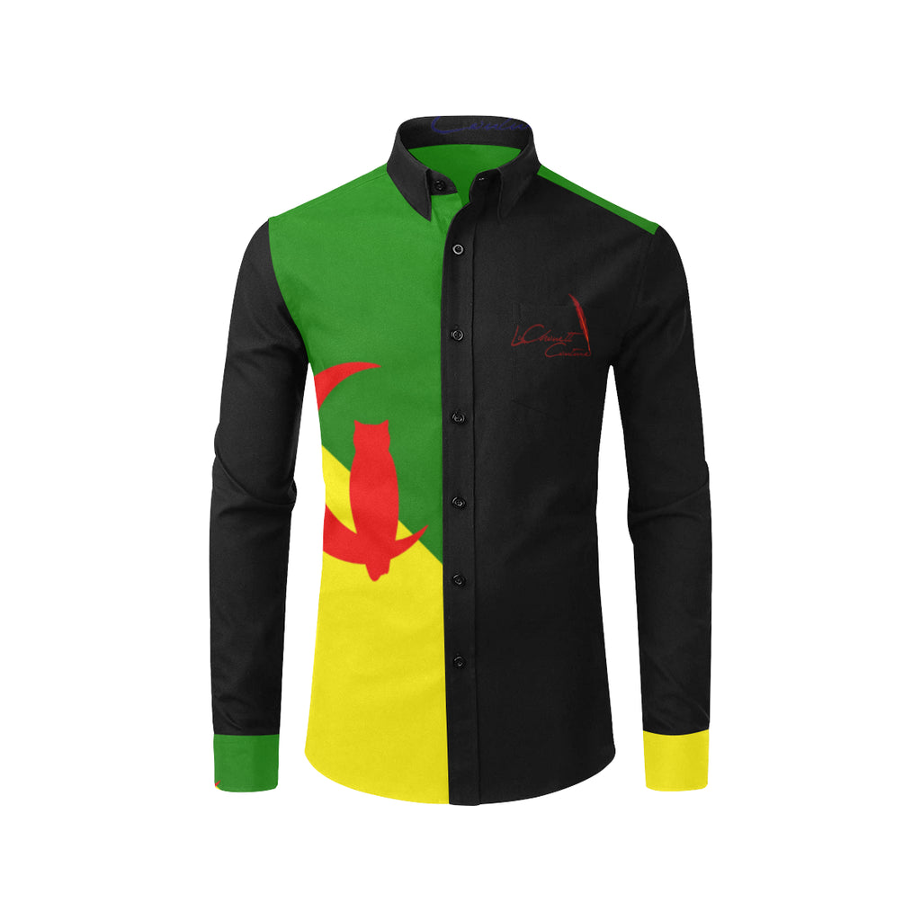 YANA FLAG Men's All Over Print Casual Dress Shirt