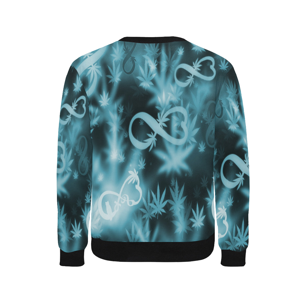 INFINITY BLUE COSMOS Men's Rib Cuff Crew Neck Sweatshirt