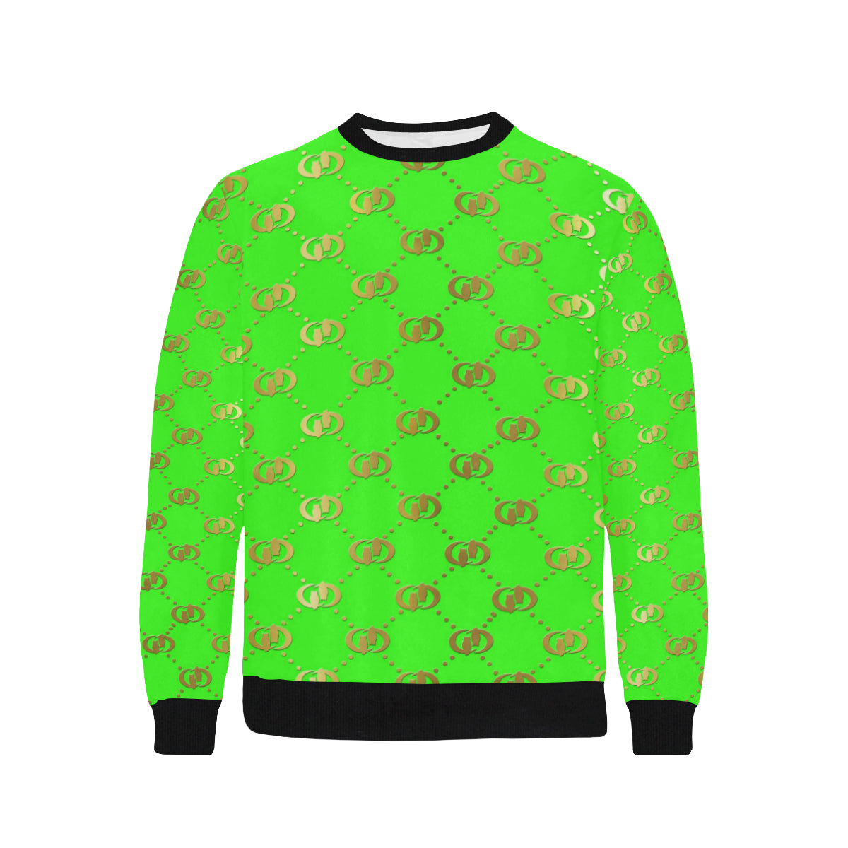 EXCELLENCE SKUNKGLD Men's Rib Cuff Crew Neck Sweatshirt