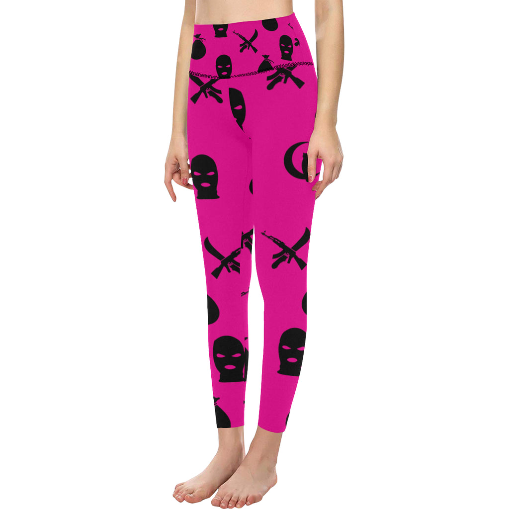DRILLIN PINKISH All Over Print High-Waisted Leggings