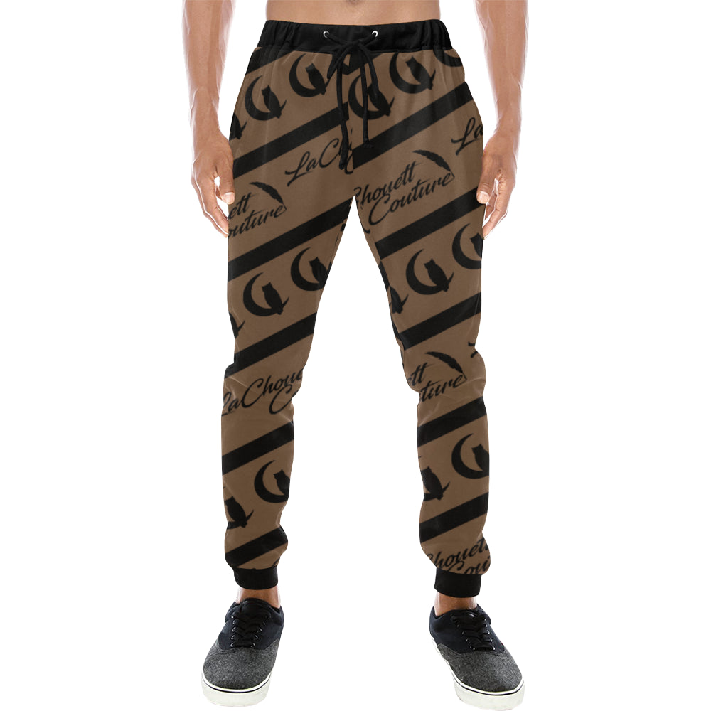 NICE ONE BROWN Men's All Over Print Sweatpants