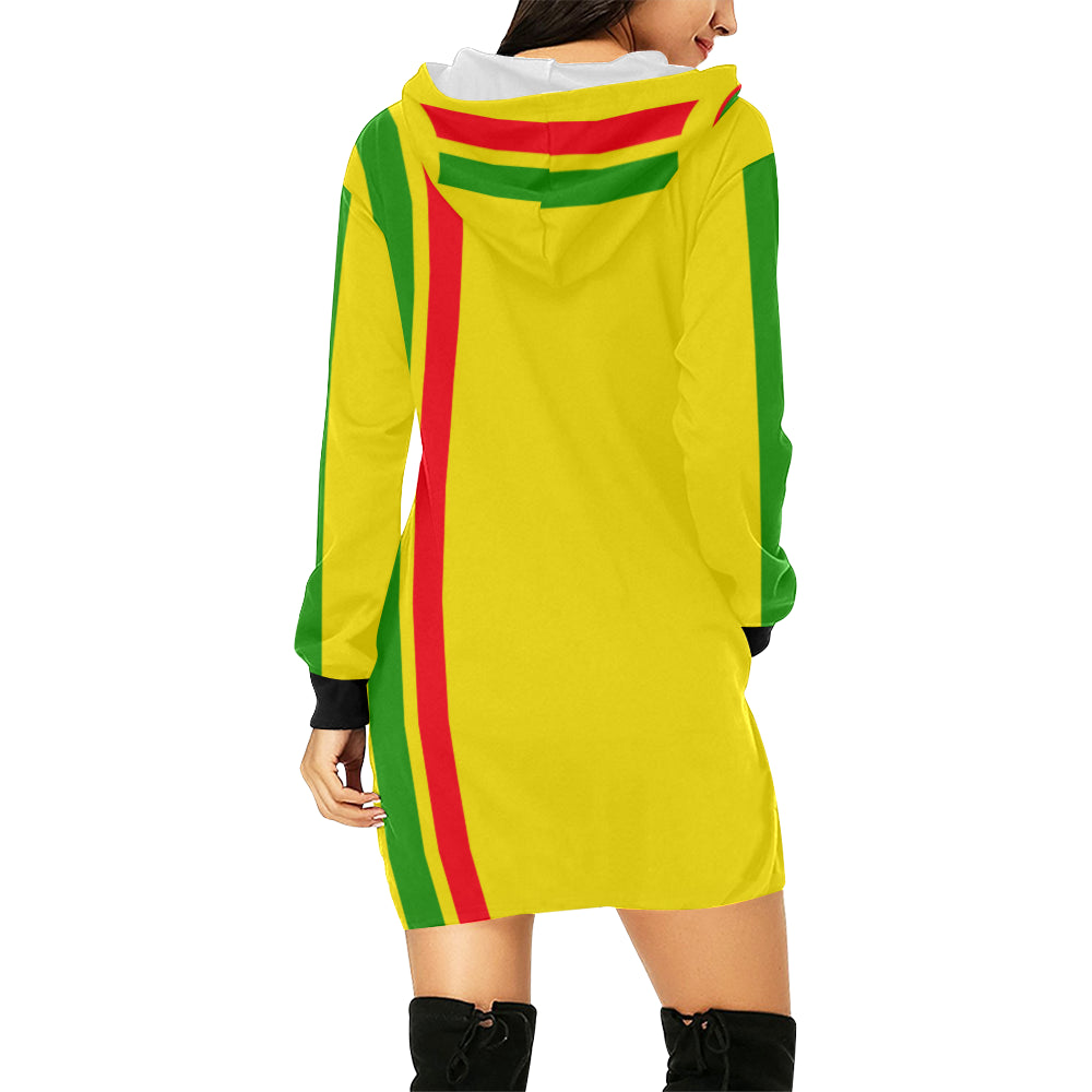 FRESH UP RASTA All Over Print Hoodie Mini Dress