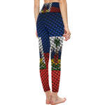 HAITI FLAG All Over Print High-Waisted Leggings (Model L36)