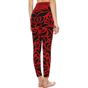 GORGEOUS RED All Over Print High-Waisted Leggings