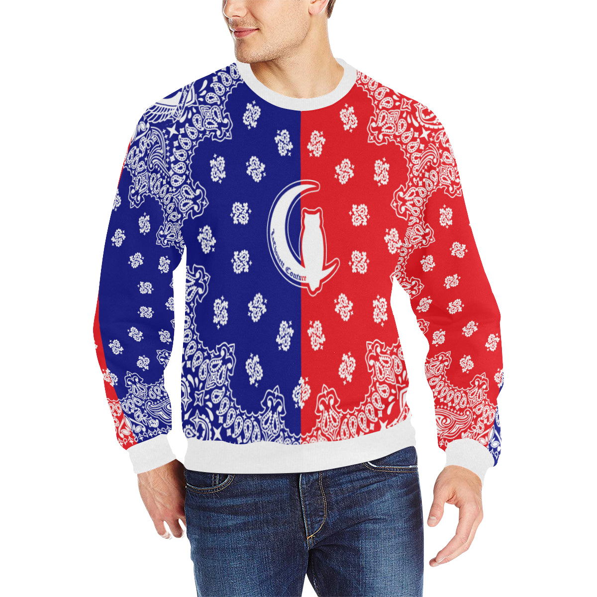 BANDANA UNITY Men's Rib Cuff Crew Neck Sweatshirt