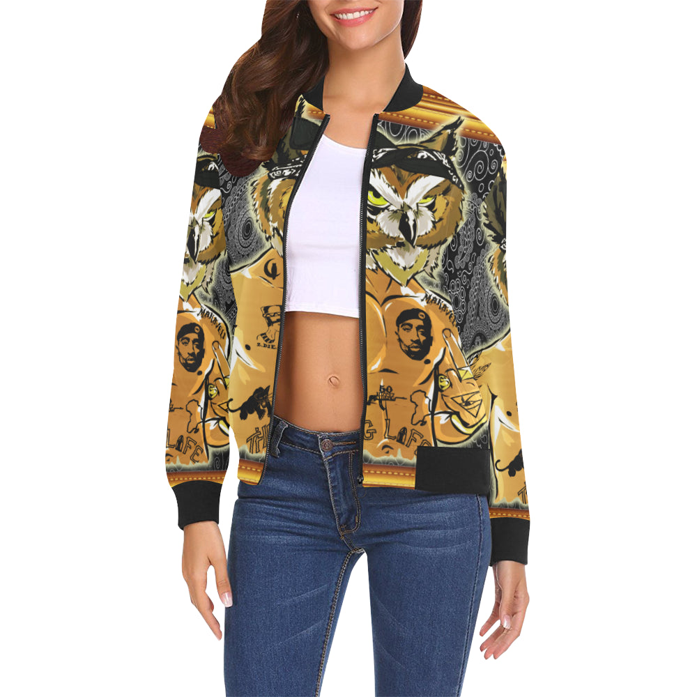 2PAC CHOUETT All Over Print Bomber Jacket for Women