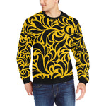 GORGIOUS YLW LEAF Men's Rib Cuff Crew Neck Sweatshirt