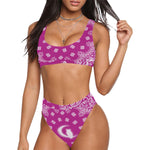 LCC GRAPE Sport Top & High-Waisted Bikini Swimsuit