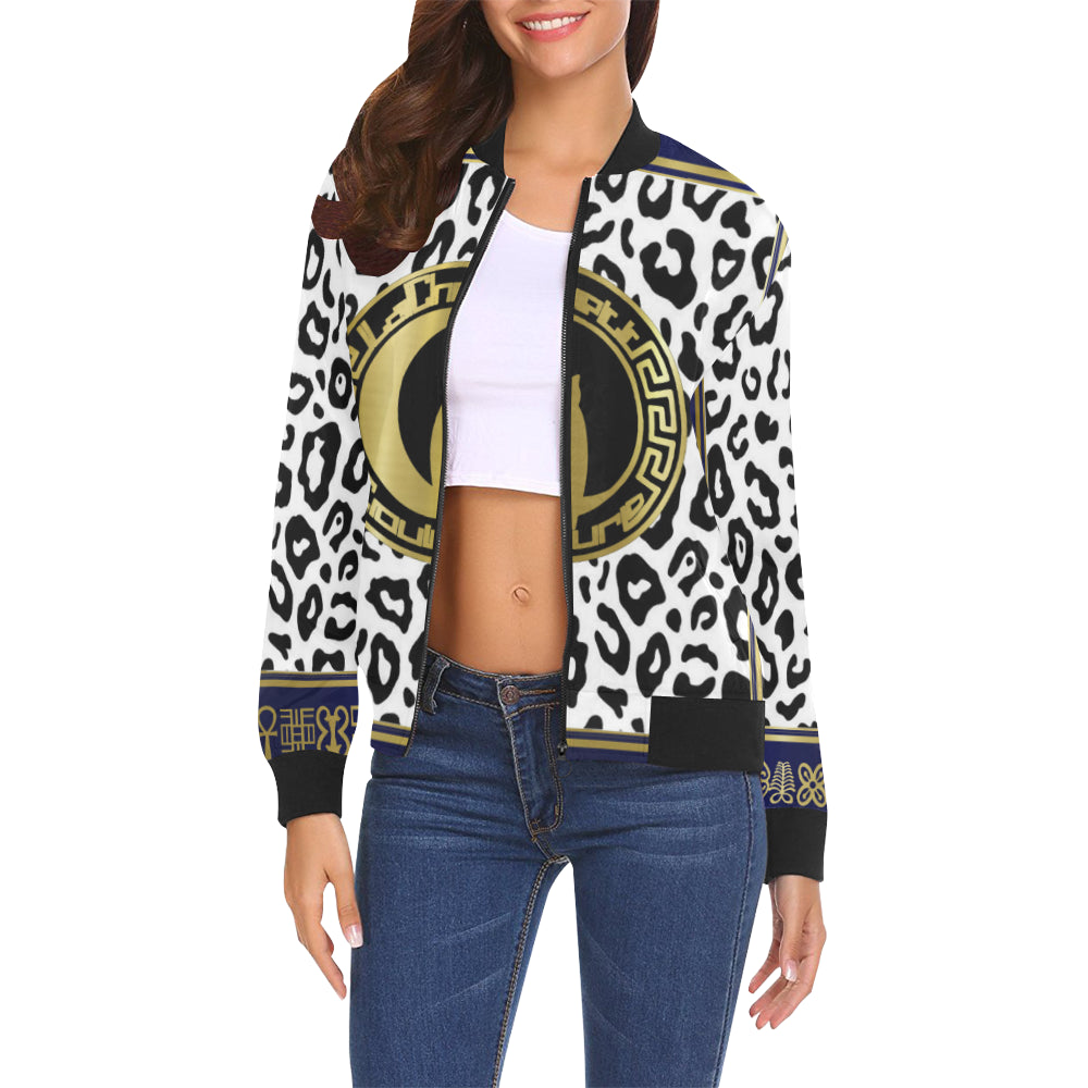 V.I.P All Over Print Bomber Jacket for Women